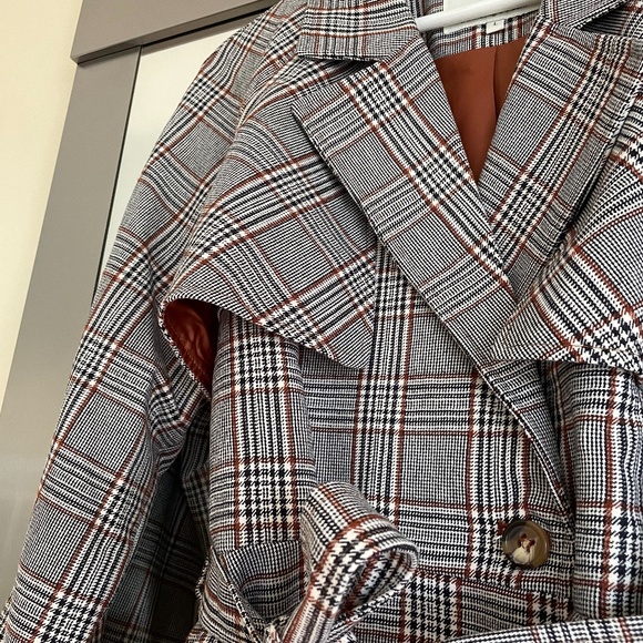 Allegra K - Plaid Jacket/Blazer Button Belted - L - Picture 13 of 16